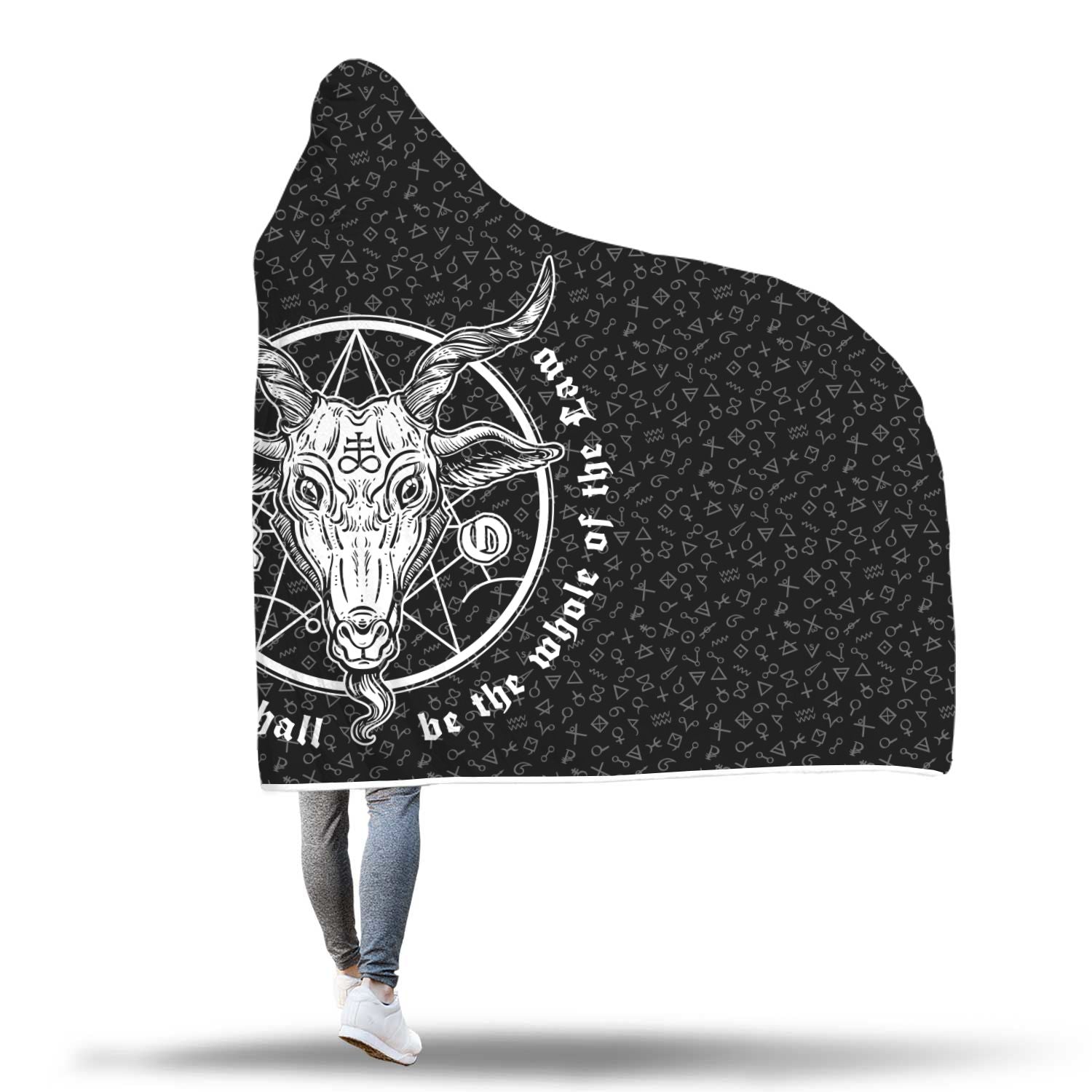 The Necronomicon Goathead hooded blanket