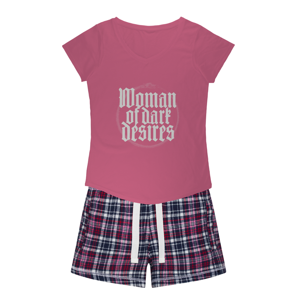 Woman_of_dark_desries Girls Sleepy Tee and Flannel Short