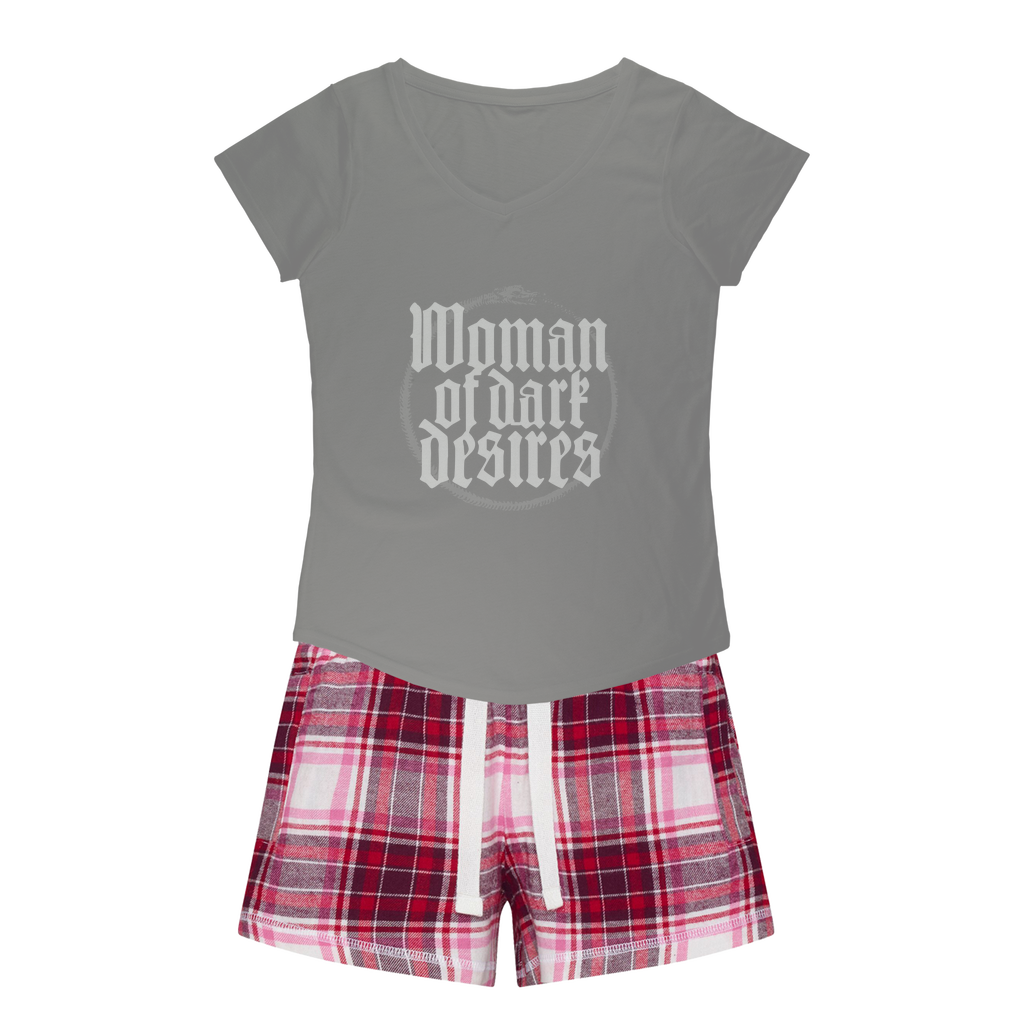 Woman_of_dark_desries Girls Sleepy Tee and Flannel Short