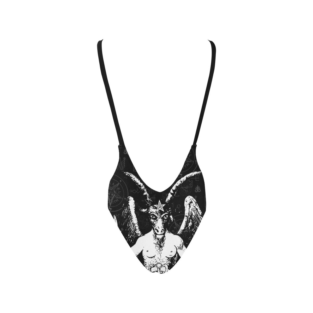 The Baphomet Women's Halter Straps Backless Swimsuit