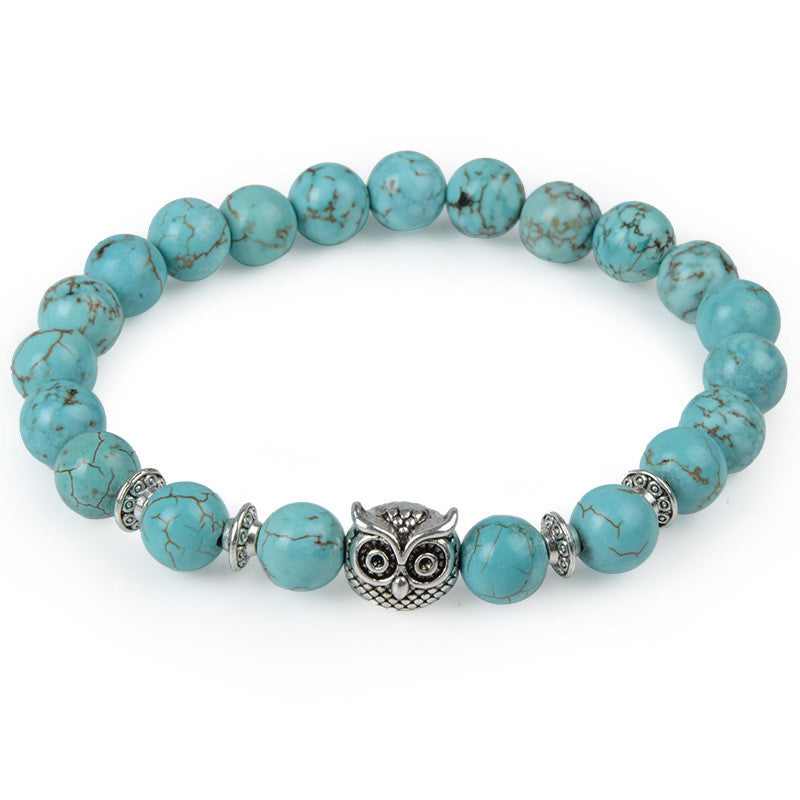 OWL Buddha beads Bracelet . Special power protection - aleph-zero