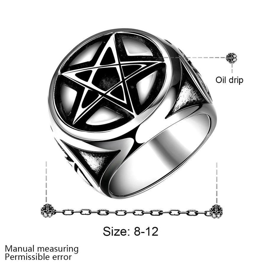 The powerful stainless steel Pentagram Ring