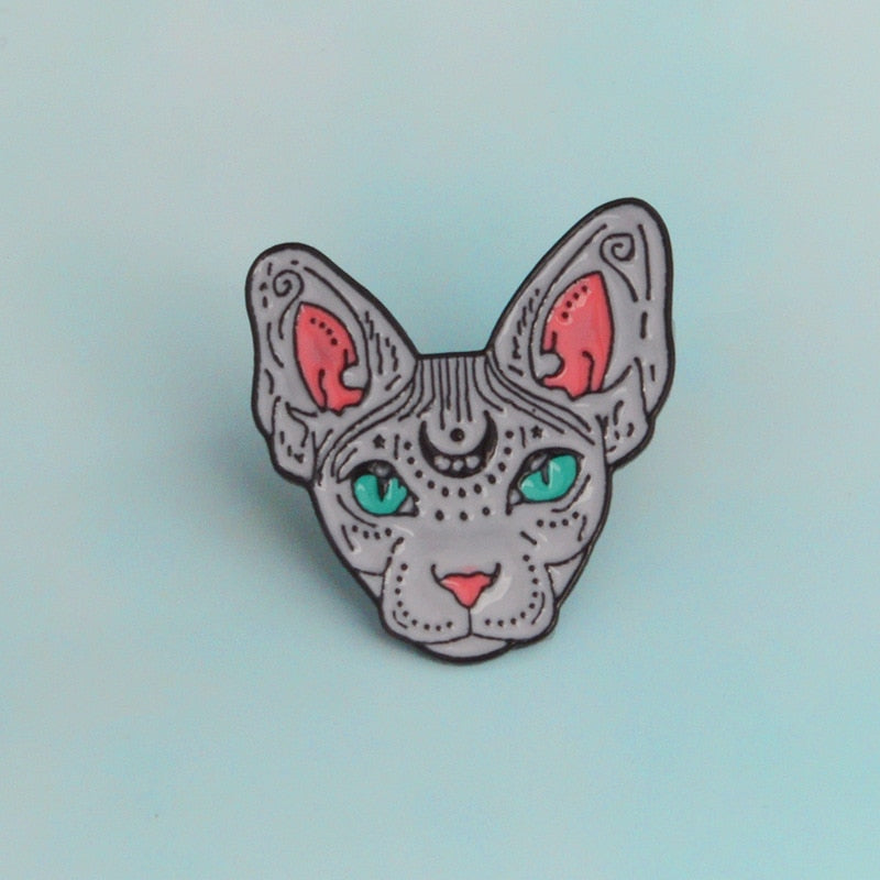 Green magic Cat eyes Brooch Enamel Pin
