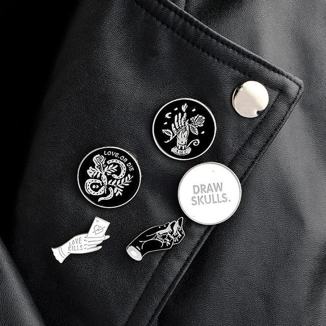 Gothic Punk lapel pins set