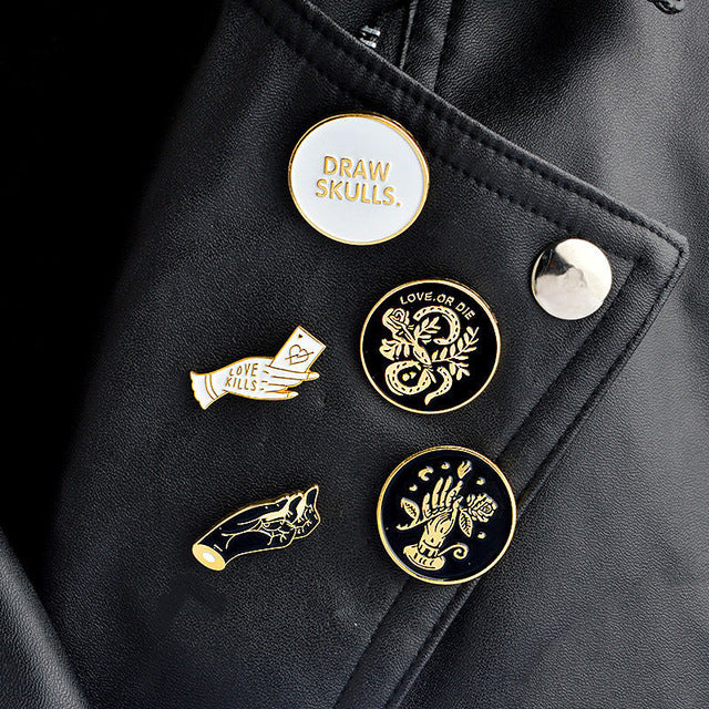 Gothic Punk lapel pins set