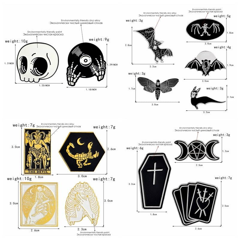 Gothic Punk lapel pins set