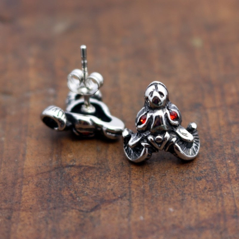 Goat head titanium steel earrings