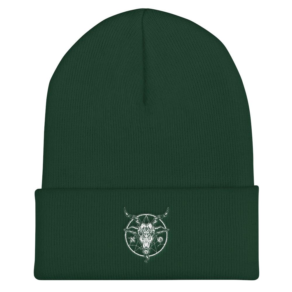 The Goat head 3D Embroidery Cuffed Beanie