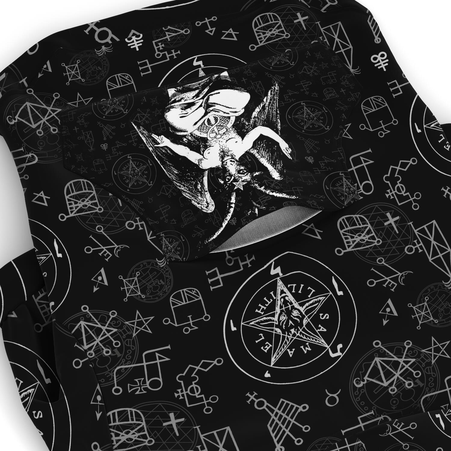 satanic hoodie for dogs white zipper