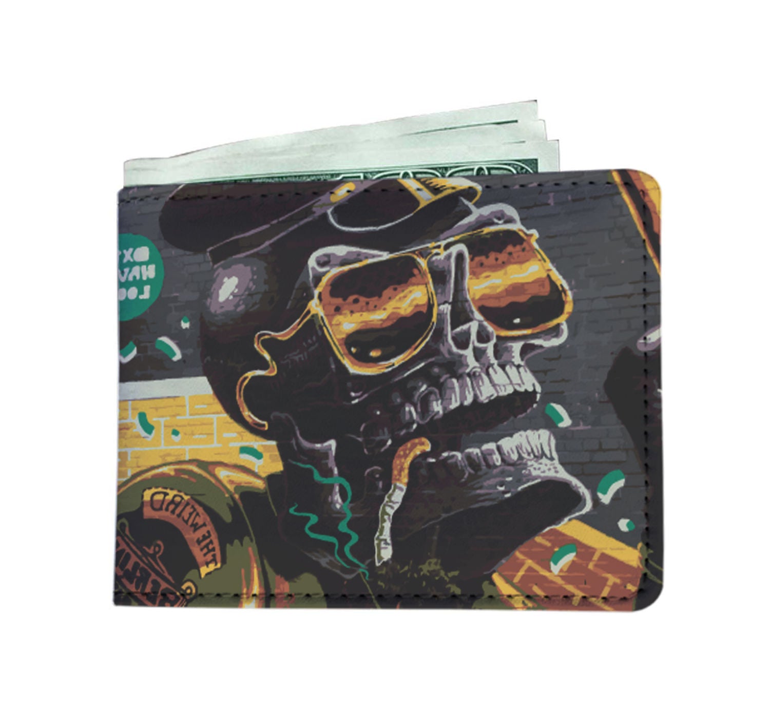 The Awesome graffiti Skull Man wallet