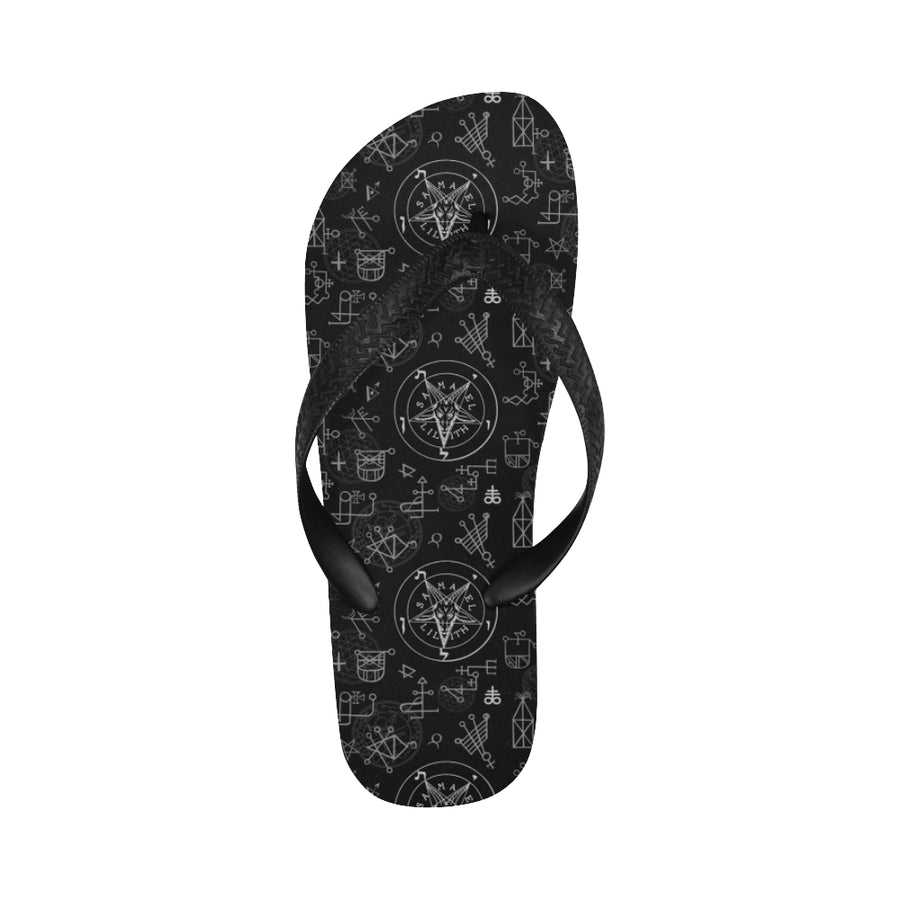 The Sigil Of Baphomet Flip Flops