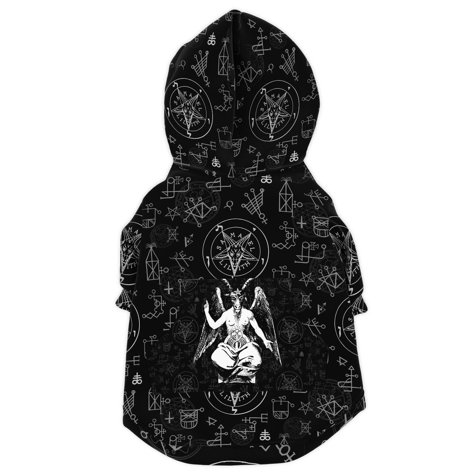 satanic hoodie for dogs white zipper