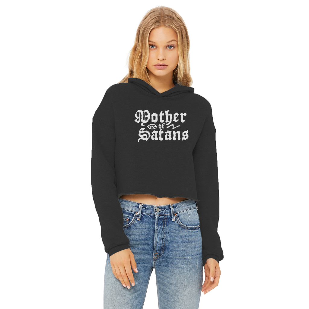 The mother of Satans Ladies Cropped Raw Edge Hoodie