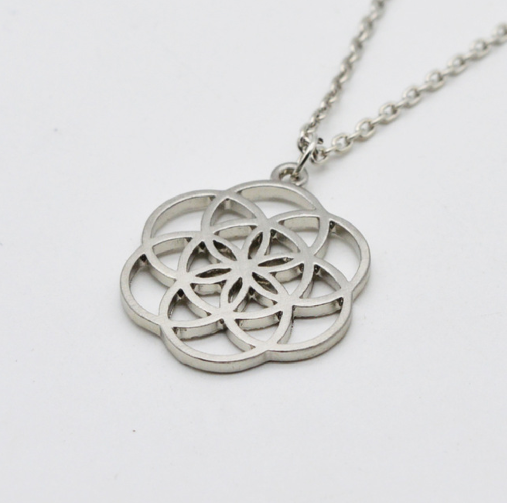 Flower of life  kabbalah sacred geometry  mandala necklace - aleph-zero