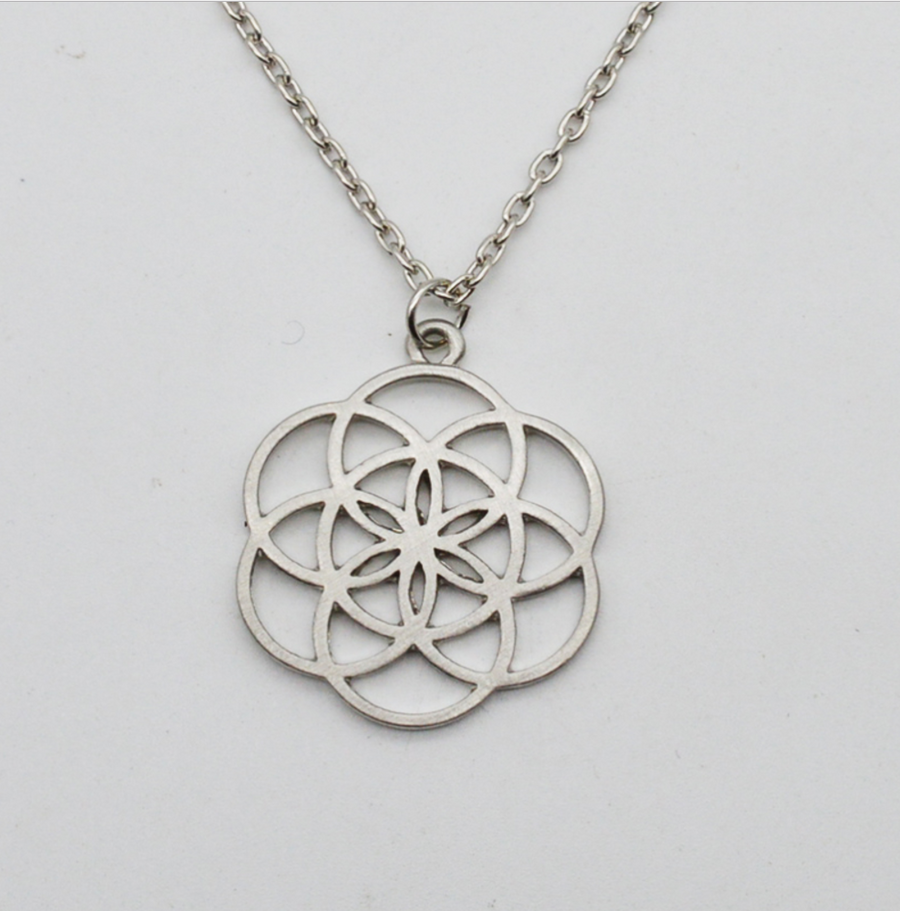 Flower of life  kabbalah sacred geometry  mandala necklace - aleph-zero