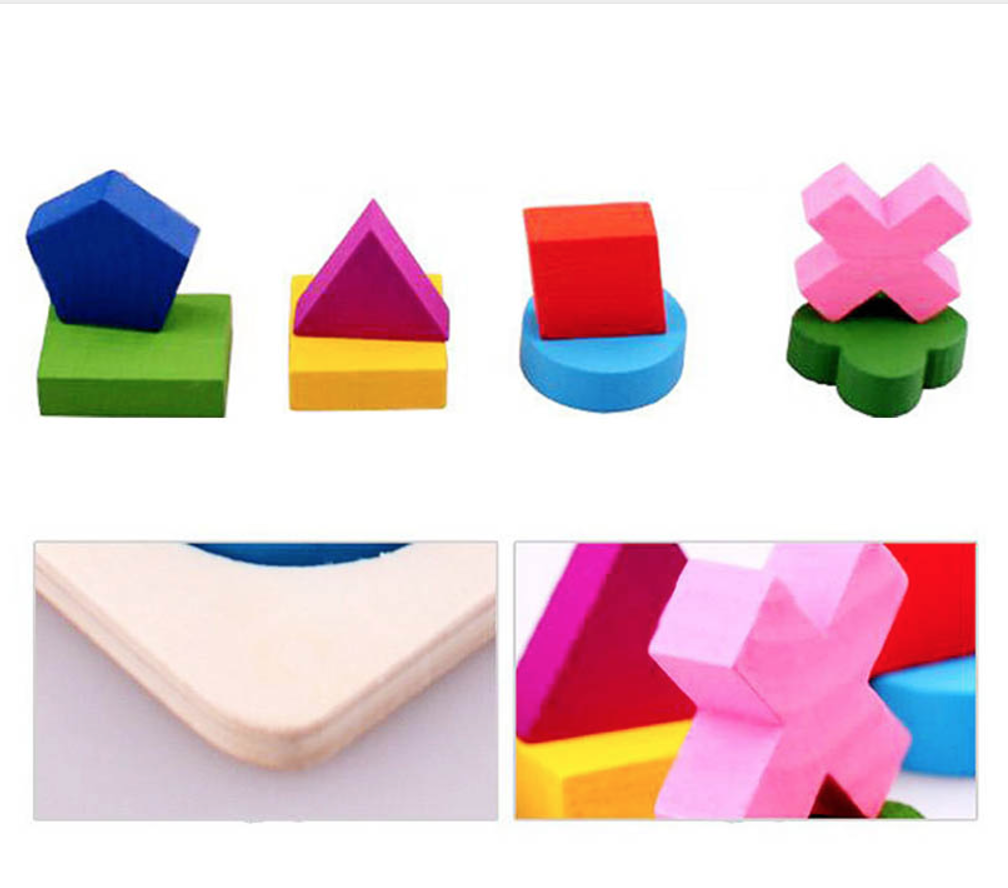 COPY of Wooden Learning Geometry Educational Puzzle, Montessori -  Early Learning - aleph-zero