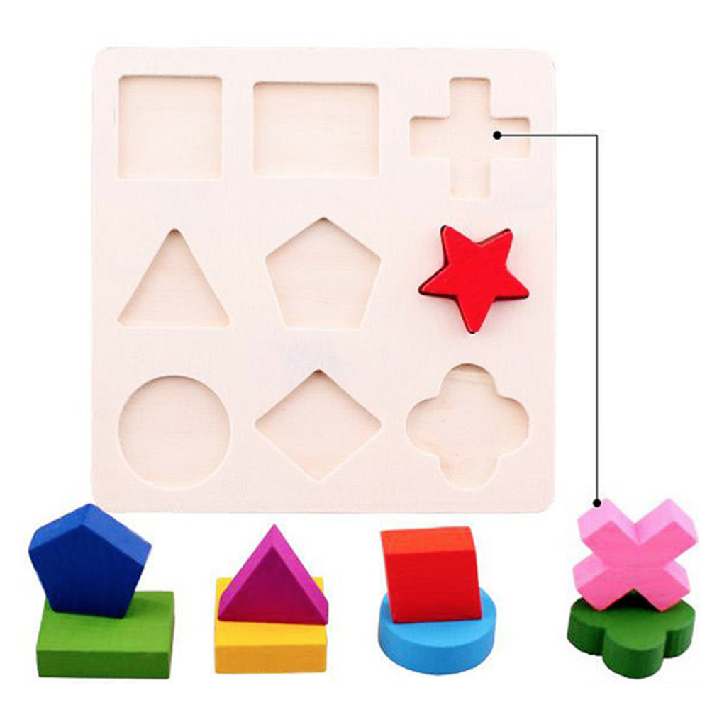 Wooden Learning Geometry Educational Puzzle, Montessori -  Early Learning - aleph-zero