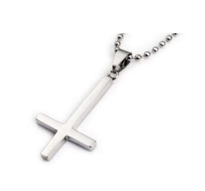 Lucifer Inverted Cross Pendant Necklace