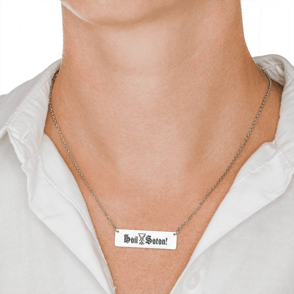 Hail Satan Bar Necklace