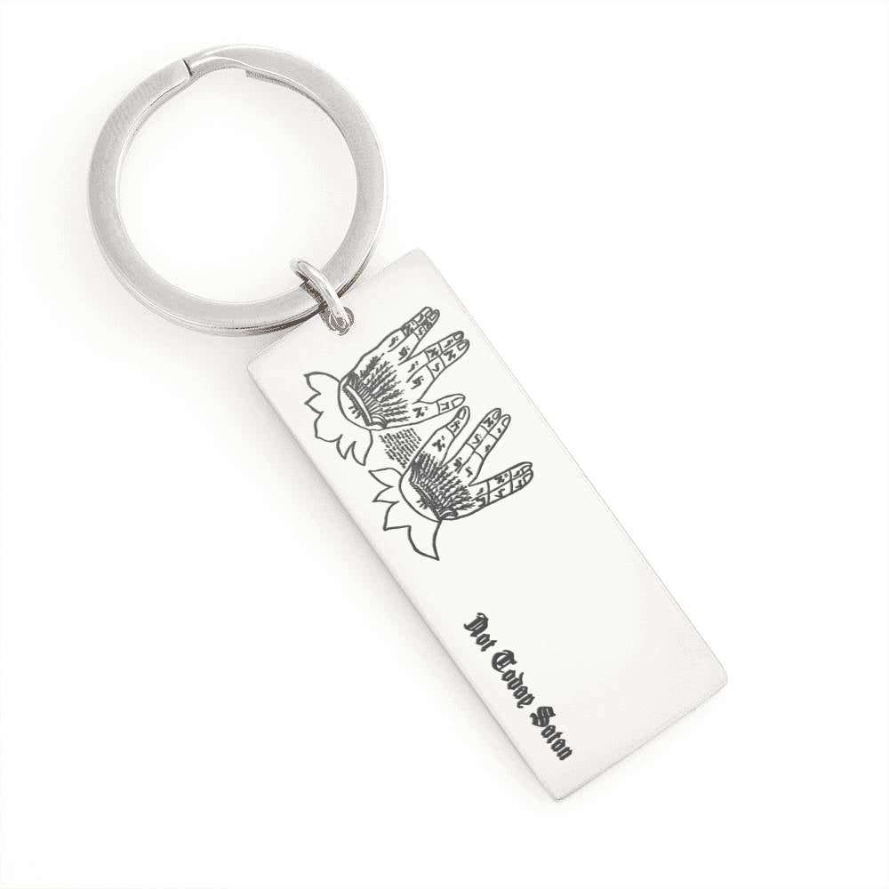 Not Today Satan keyring