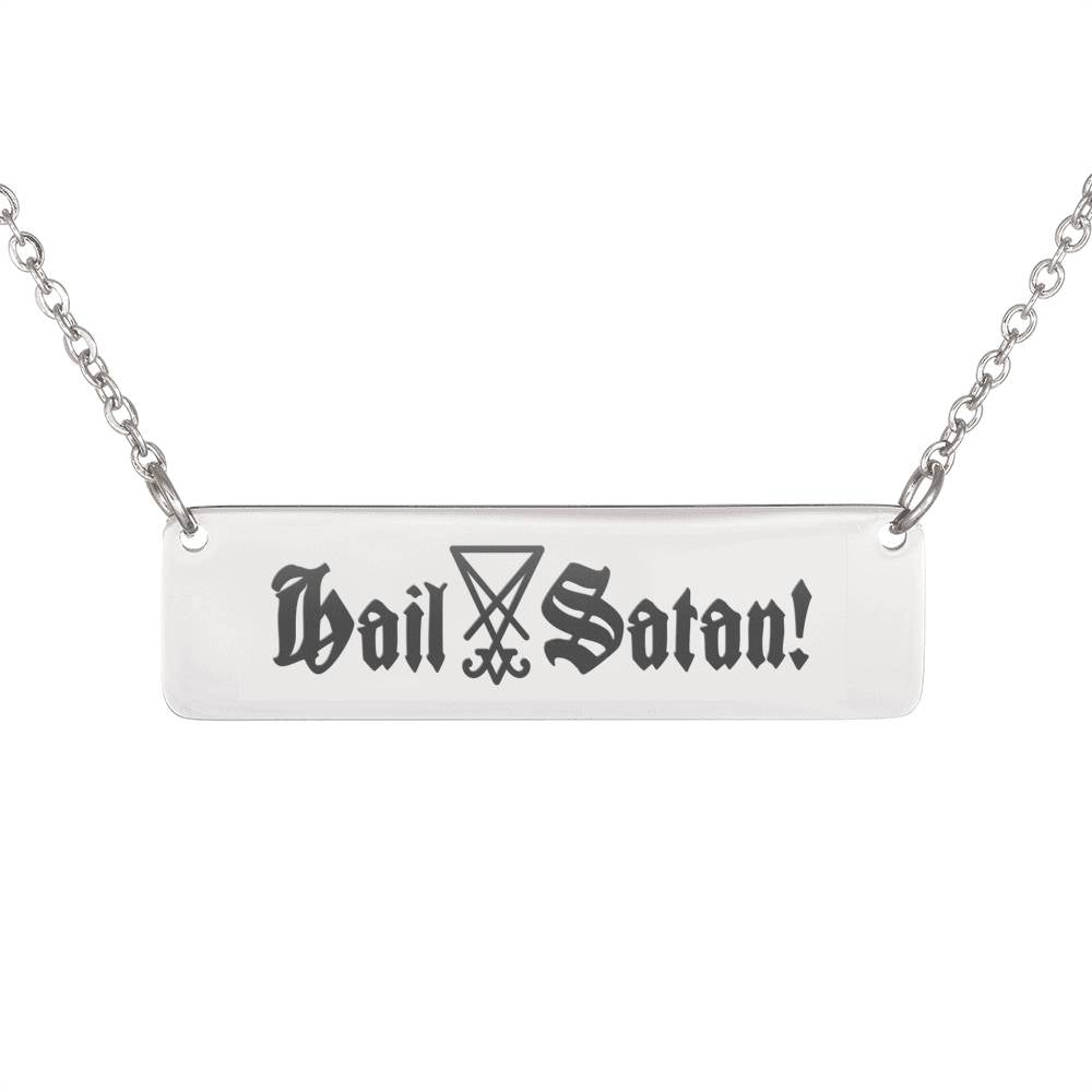Hail Satan Bar Necklace
