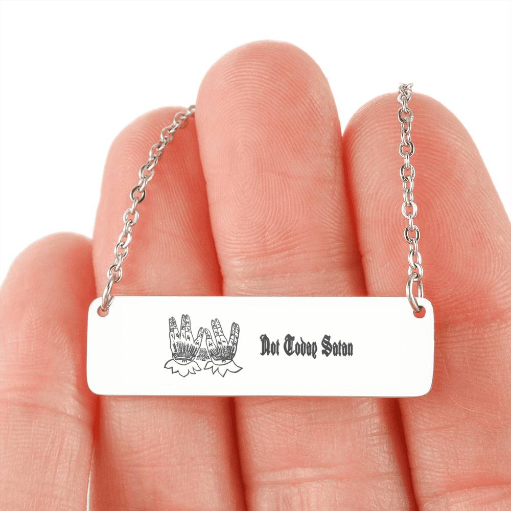 Not Today Satan Bar Necklace