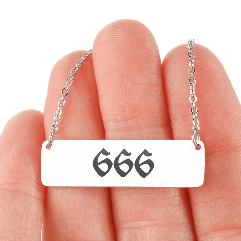 666 Bar Necklace