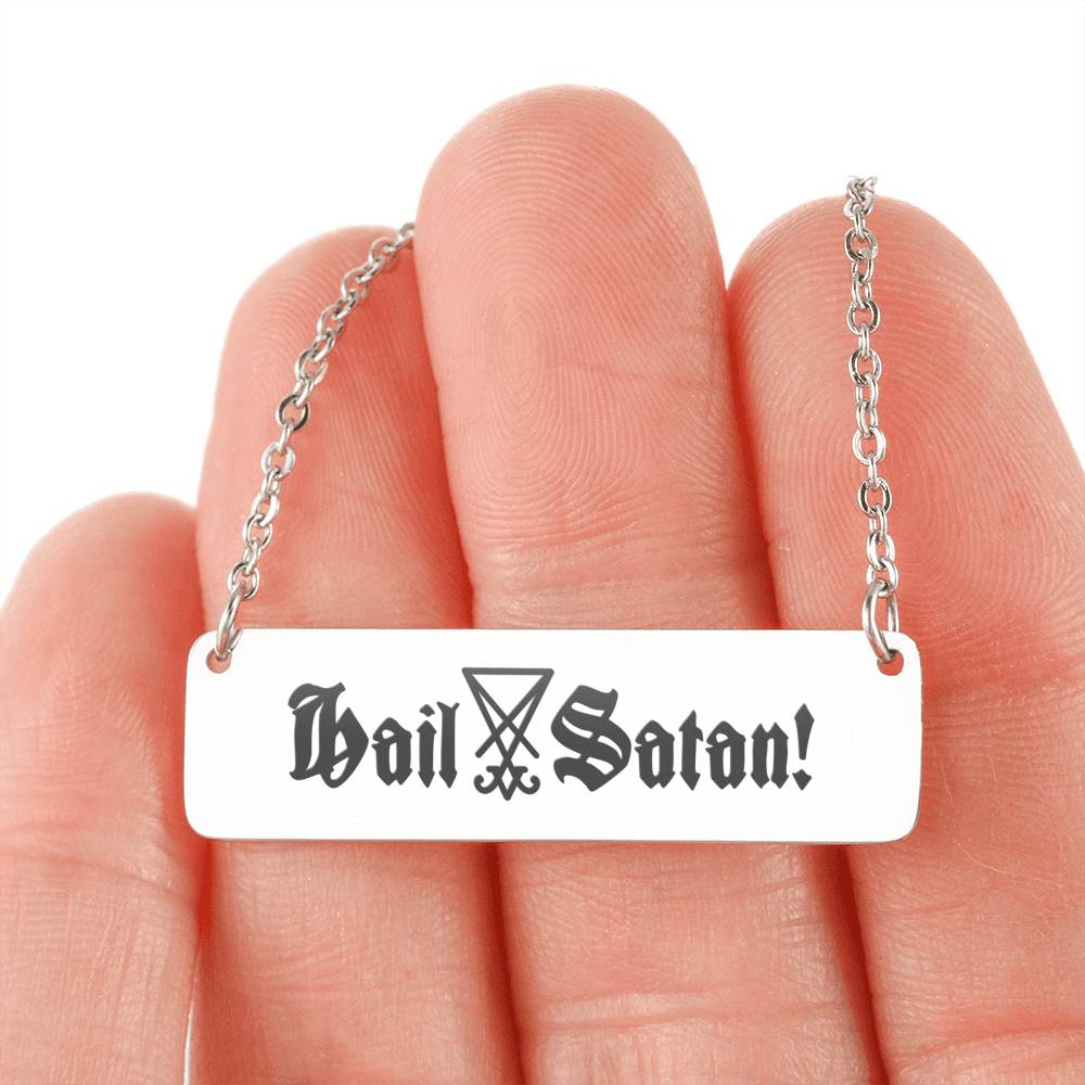 Hail Satan Bar Necklace
