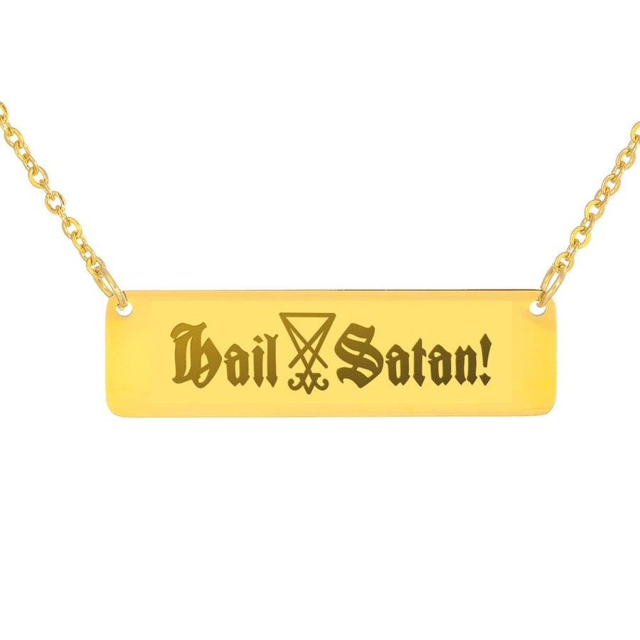 Hail Satan Bar Necklace