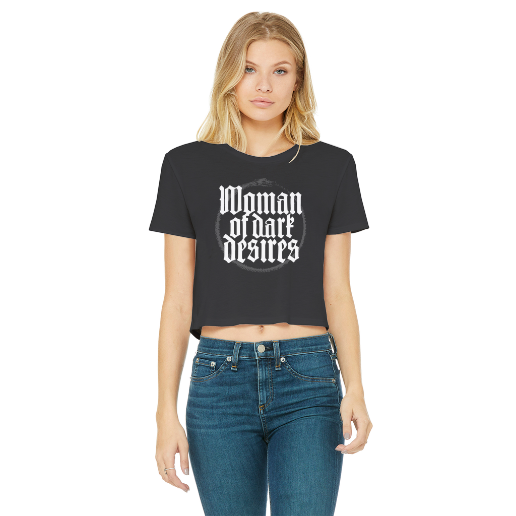Woman_of_dark_desries Classic Women's Cropped Raw Edge T-Shirt