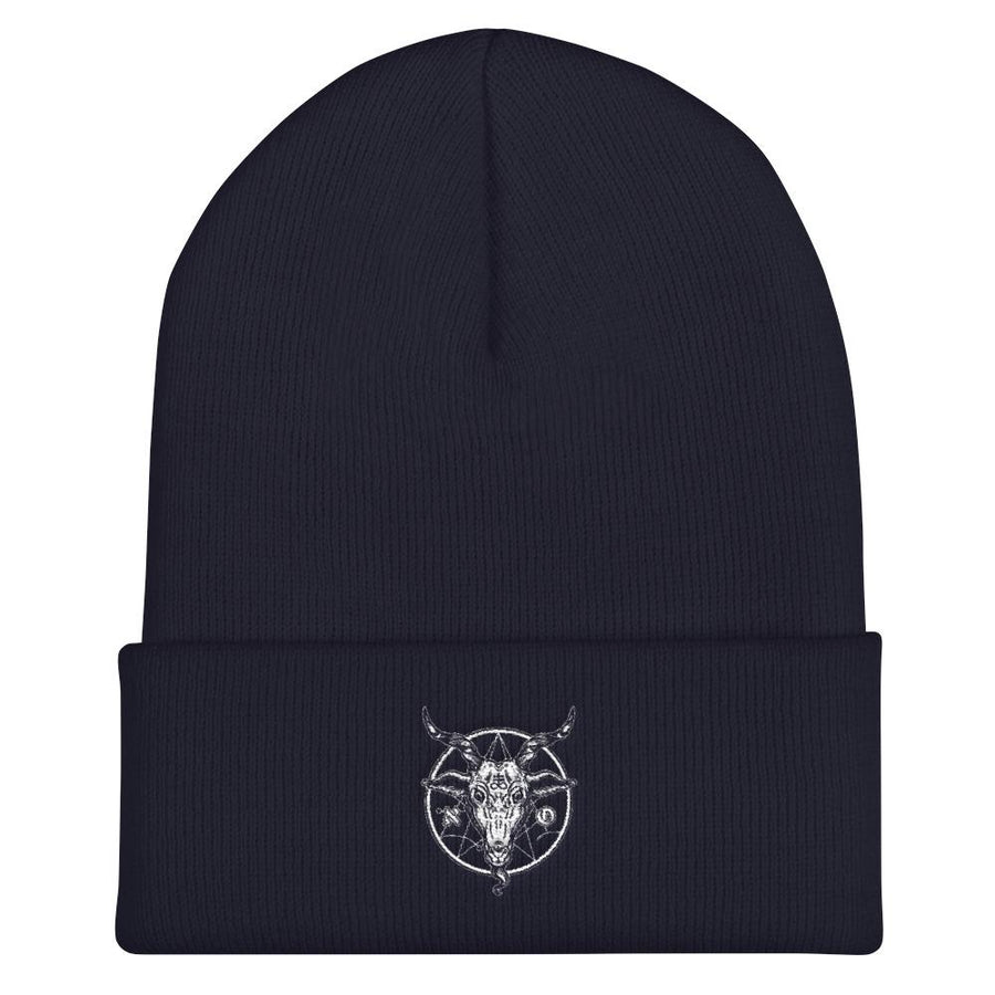 The Goat head 3D Embroidery Cuffed Beanie