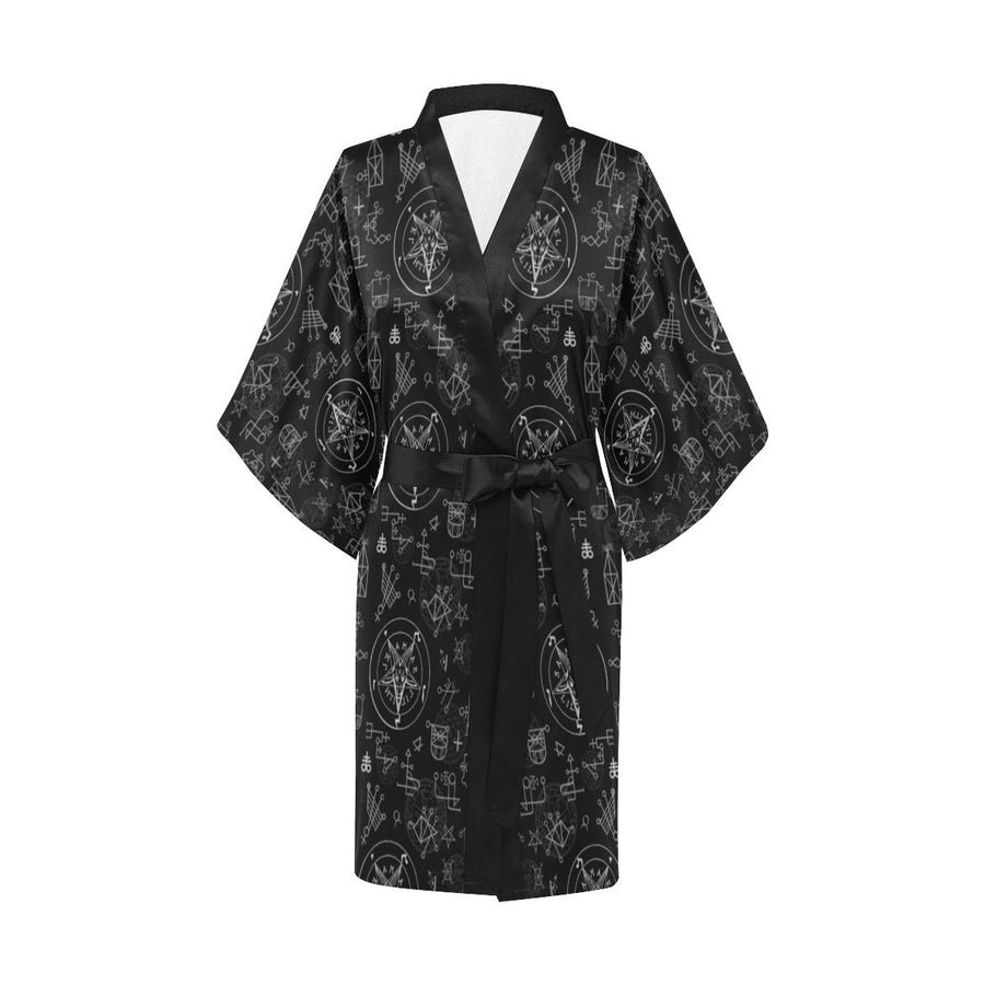 The Sigil Of Baphomet  Women's Short Kimono Robe