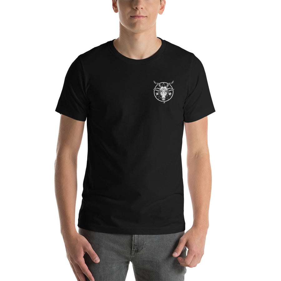 Embroidery Goat Head Short-Sleeve Unisex T-Shirt