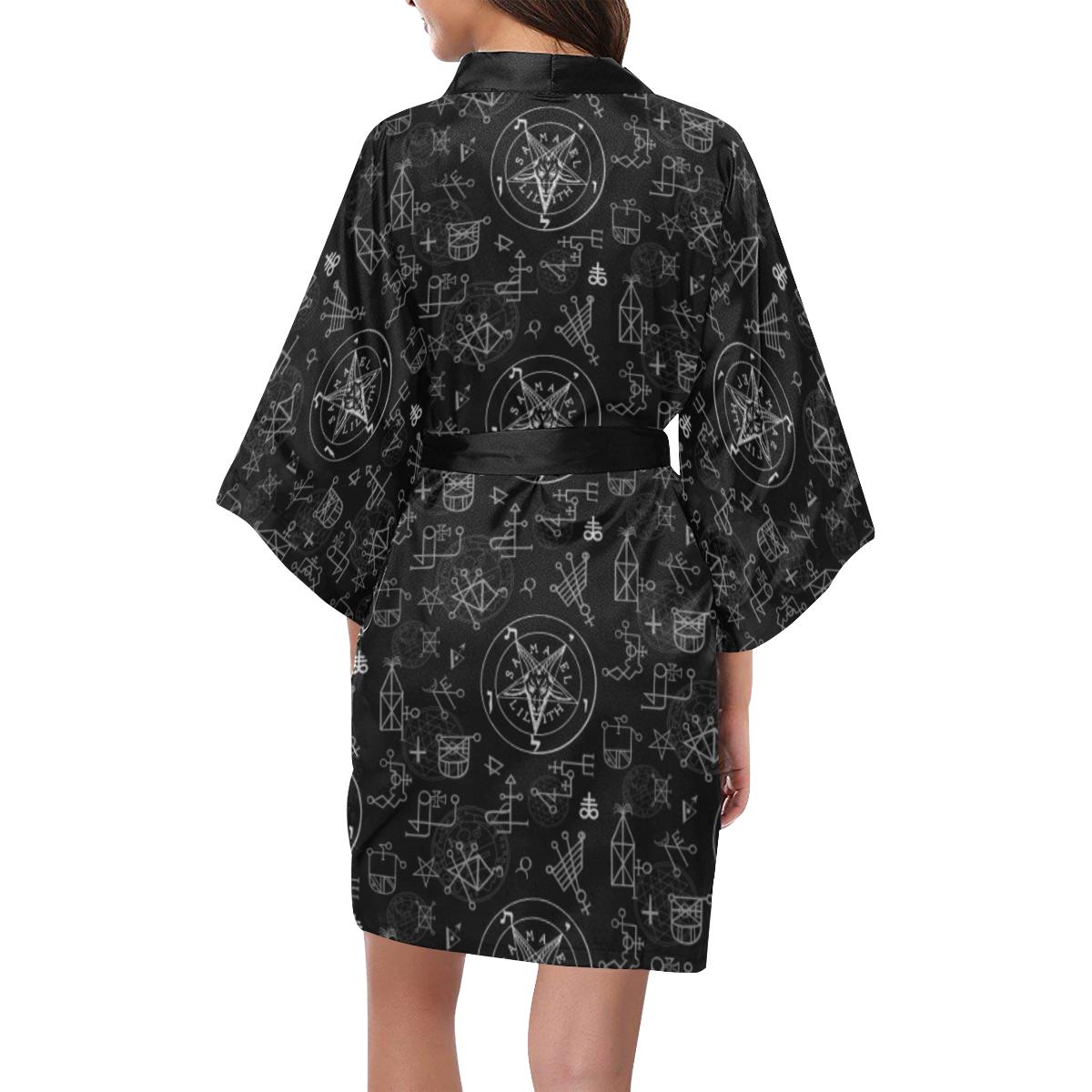 The Sigil Of Baphomet  Women's Short Kimono Robe