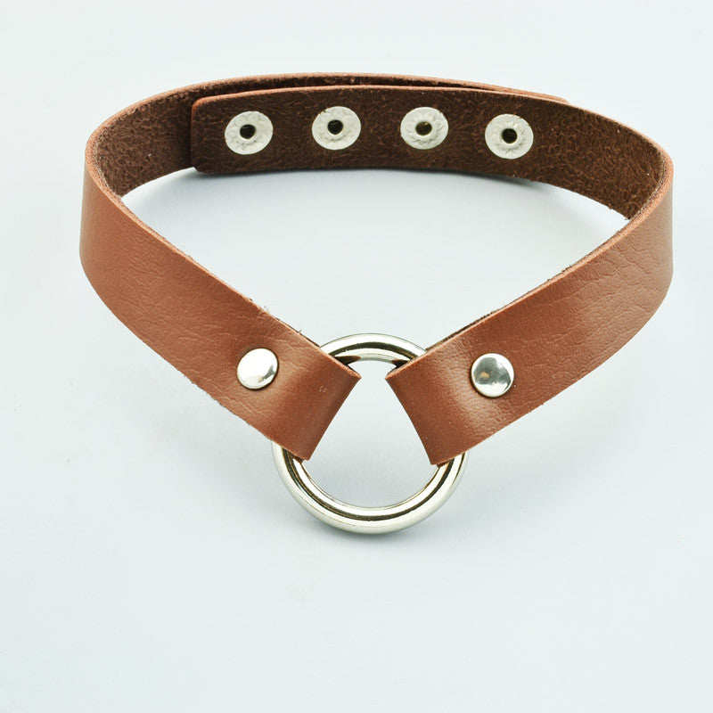 Leather choker necklace - aleph-zero
