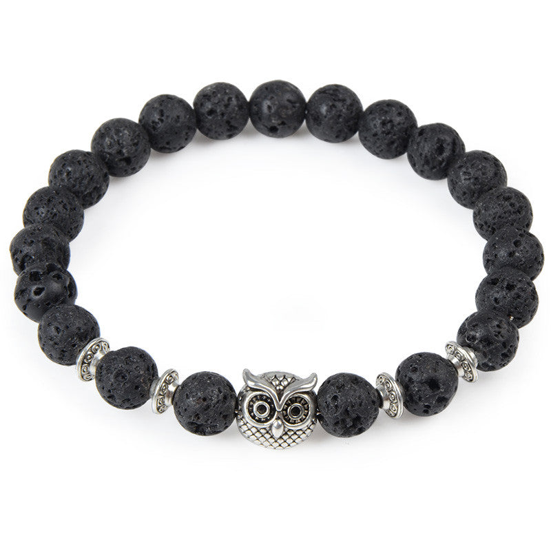 OWL Buddha beads Bracelet . Special power protection - aleph-zero