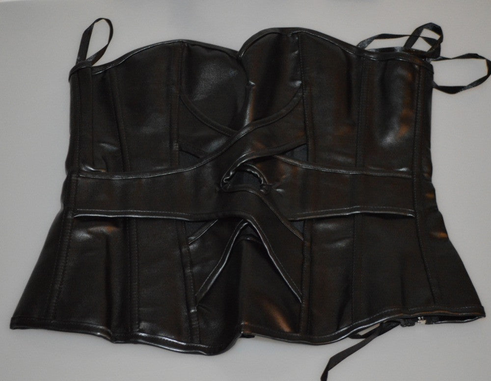 Gothic Leather corset waist trainer - aleph-zero
