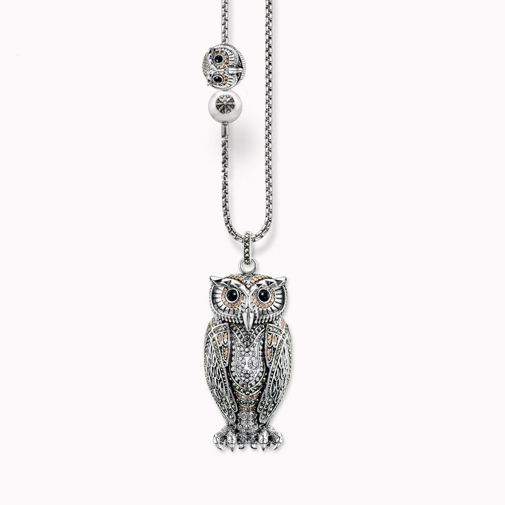 Owl Zirconia Pendant Necklace - aleph-zero