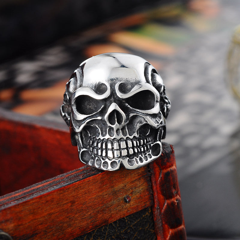 Skull Stainless Steel Ring - aleph-zero
