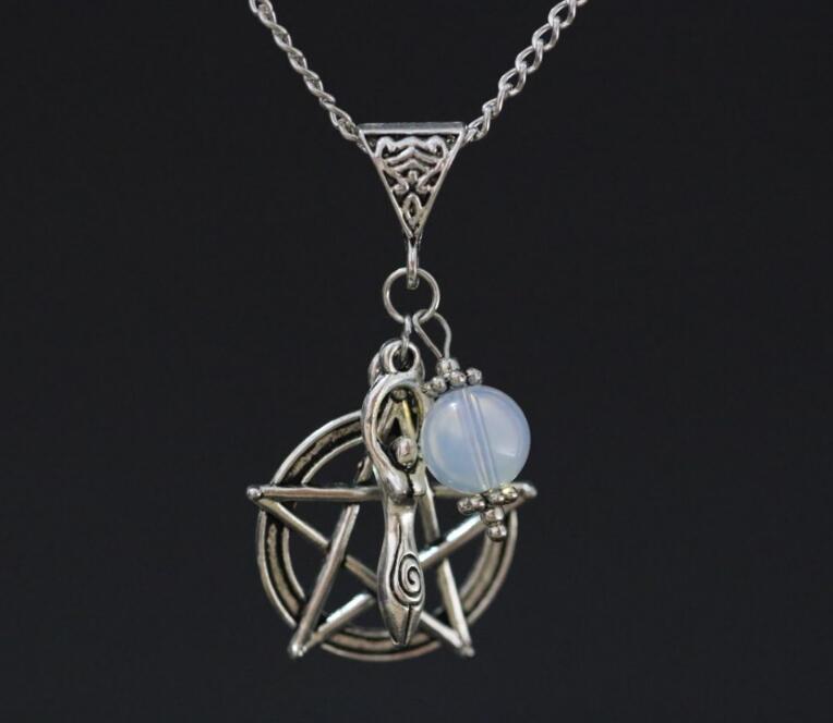 Pentacle Pentagram & Fertility Goddess Necklace