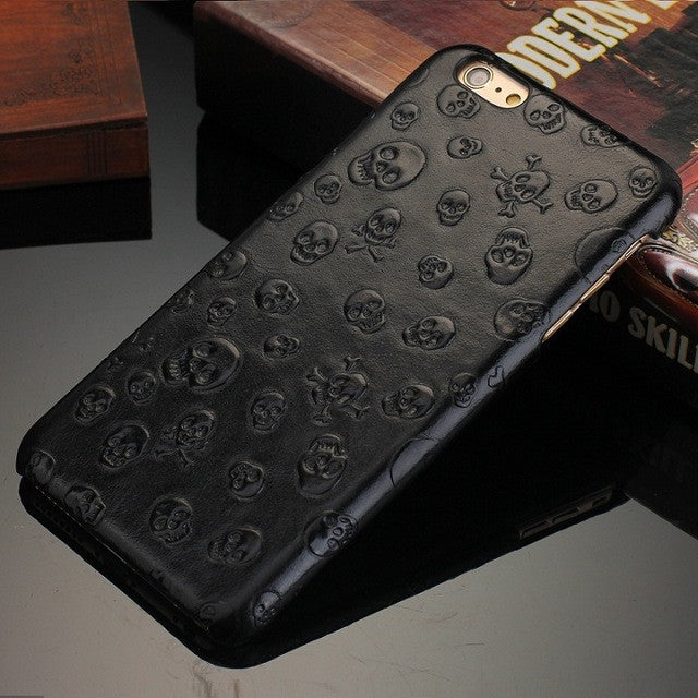 Skull Leather Case For iPhone - aleph-zero