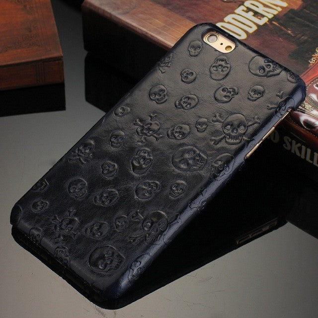 Skull Leather Case For iPhone - aleph-zero