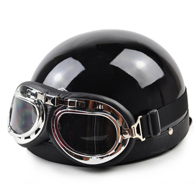 Skull Open Face Half Motorcycle Helmet & Goggles & Visor Motocross Mask - aleph-zero