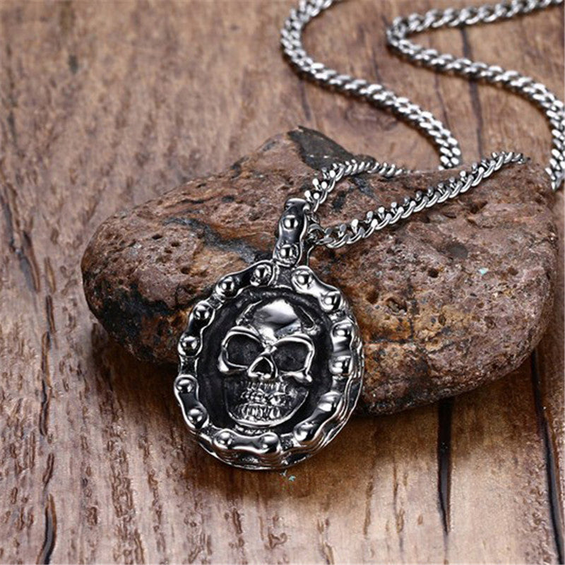 Skull rider stainless steel Necklace - aleph-zero