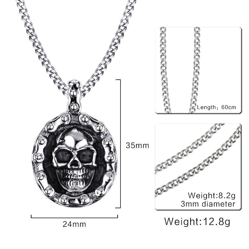 Skull rider stainless steel Necklace - aleph-zero
