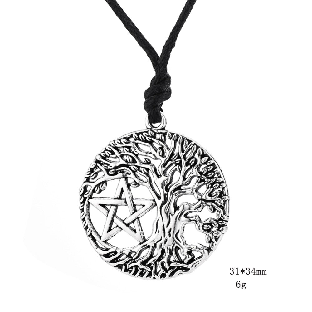 Tree of Life Yggdrasil Pentacle Pentagram Necklace