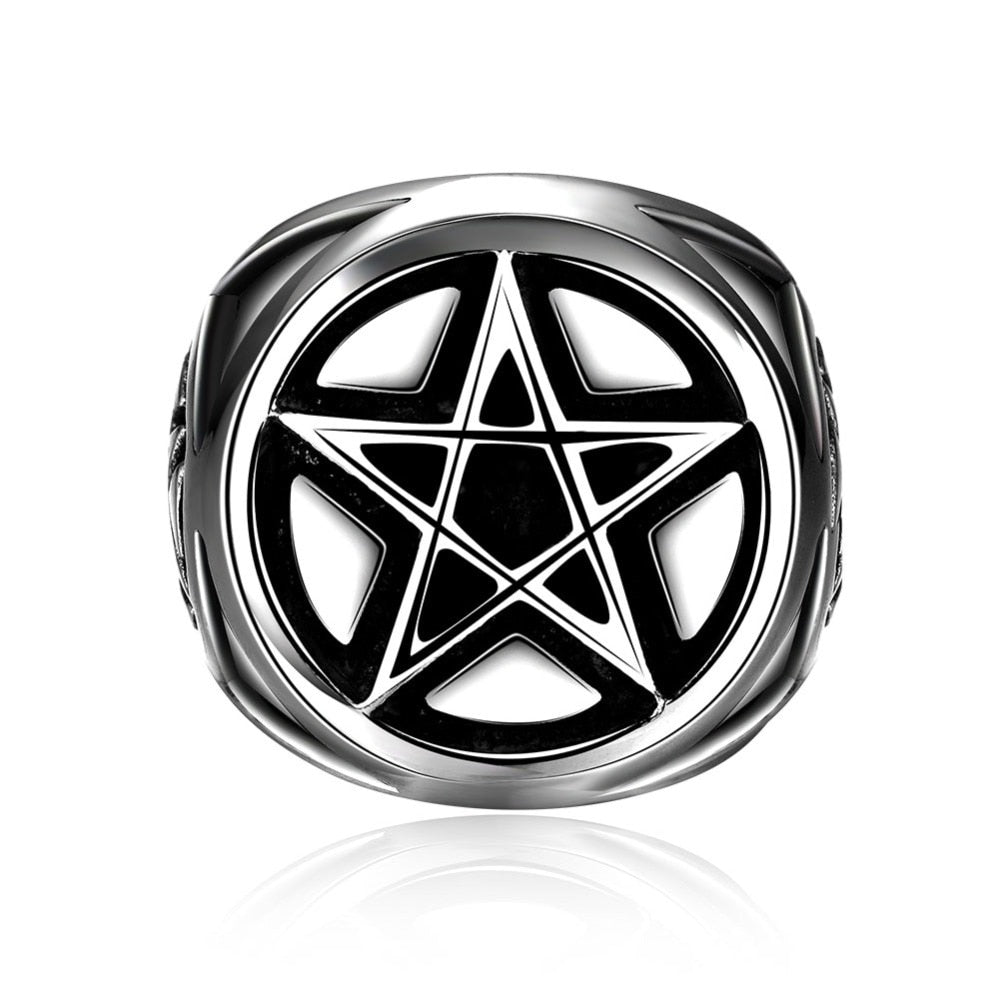 The powerful stainless steel Pentagram Ring