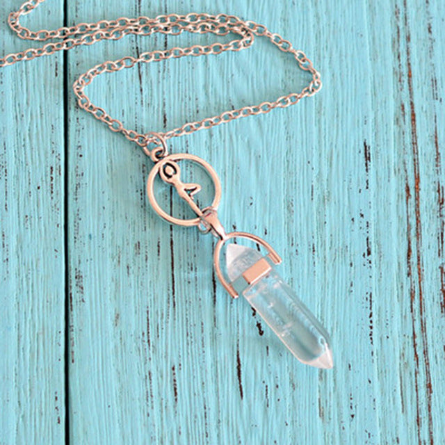 Natural Crystal Chain Necklace - aleph-zero