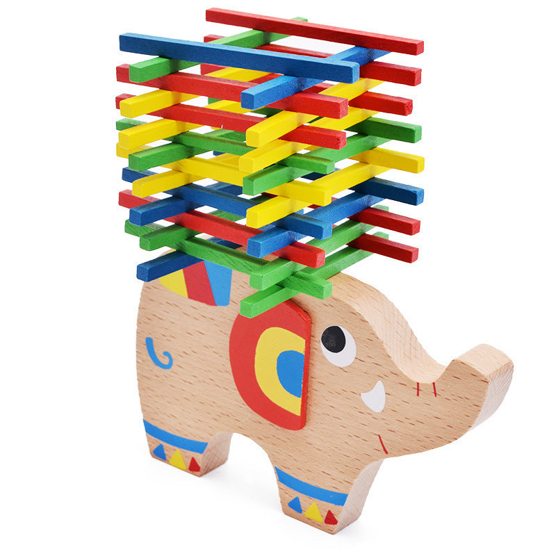 Montessori Educational Elephant Wood Balance Game. - aleph-zero