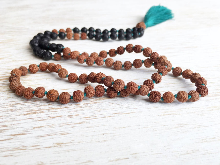 108 Mala Beads Lava Stone necklace